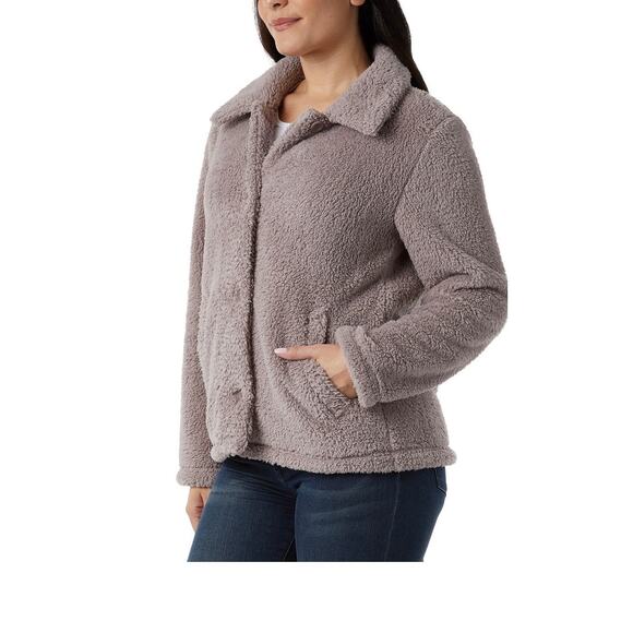 32 Degrees Heat Women's Cozy Fleece Jacket NWT Purple L Perfect for 3 Seasons! - Picture 2 of 7